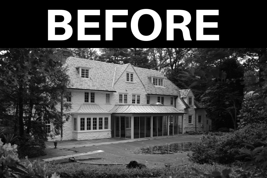 Adding Detail to an Arts and Crafts Stone Home - before