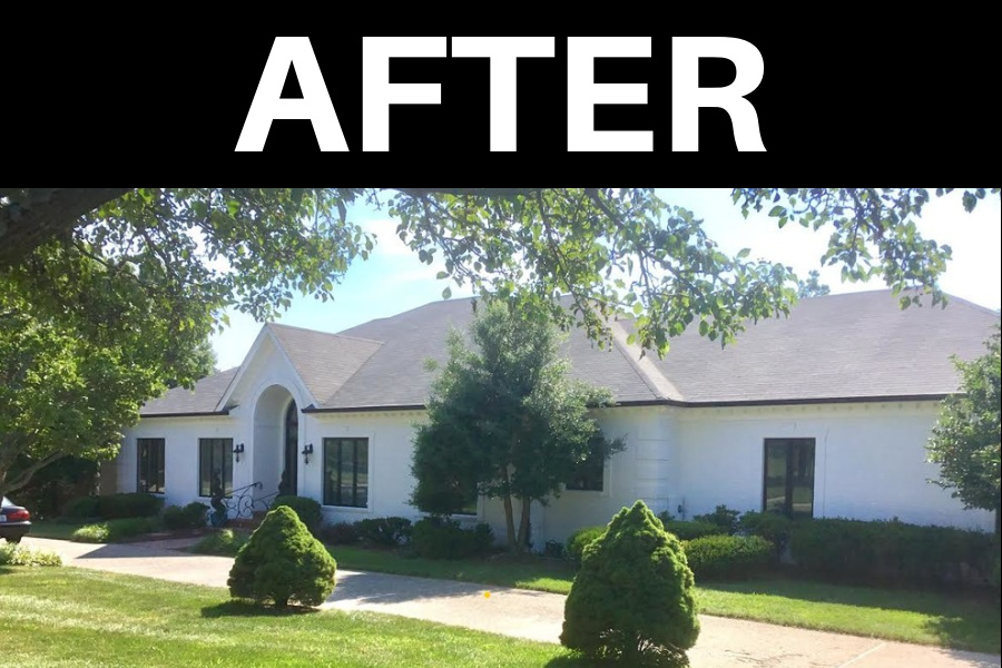 From Red to White Painted Brick - after