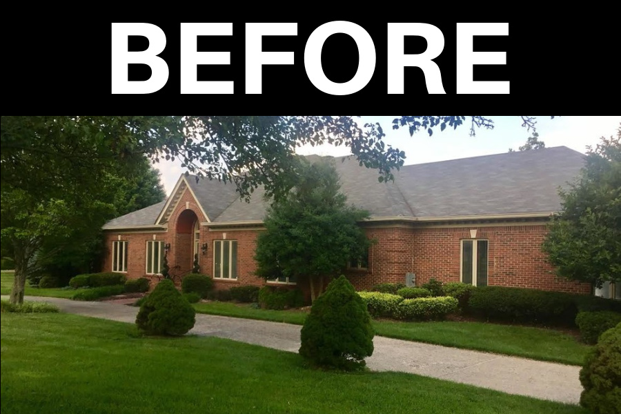From Red to White Painted Brick - before